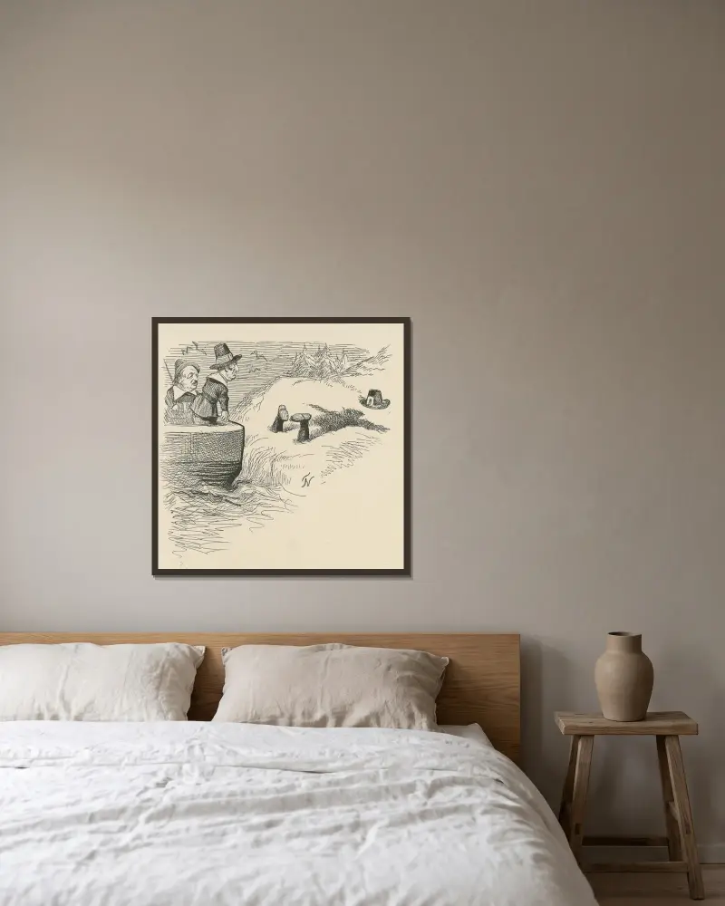 Benjamin Butler als Pilger von Thomas Nast gerahmt an einer Wand