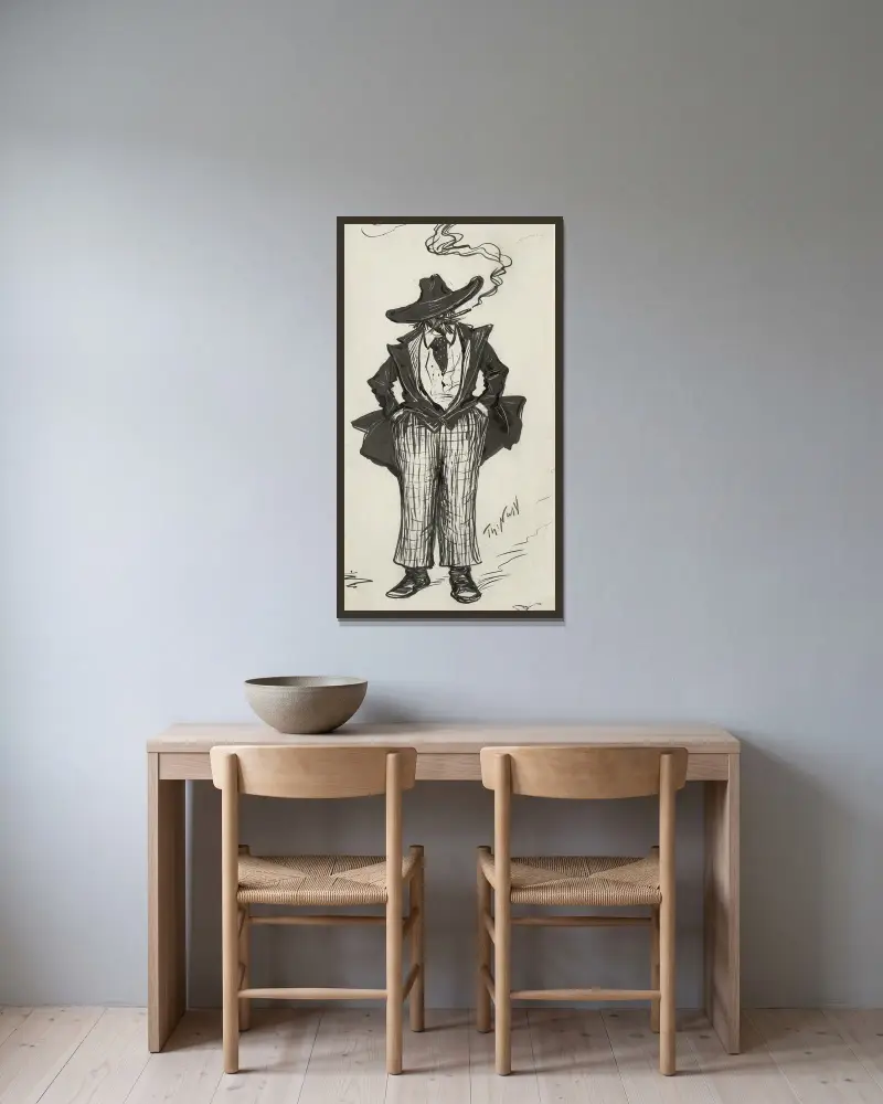 Fashion plate 2 av Thomas Nast inramad på en vägg