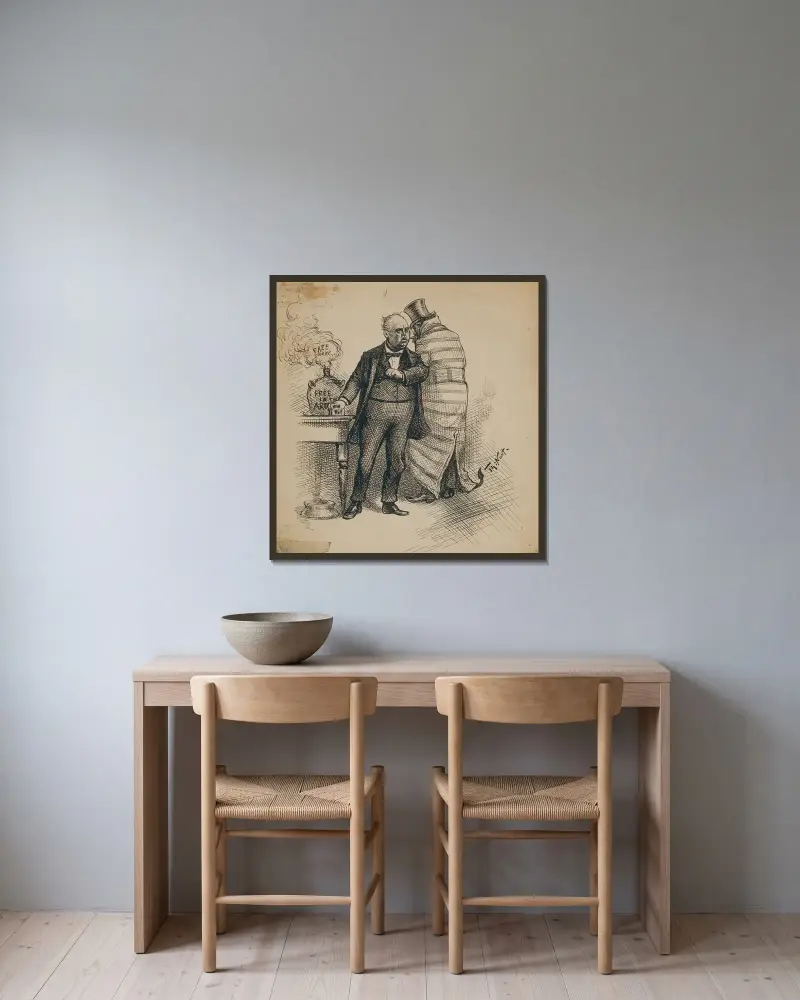 Free Smoke av Thomas Nast inramad på en vägg