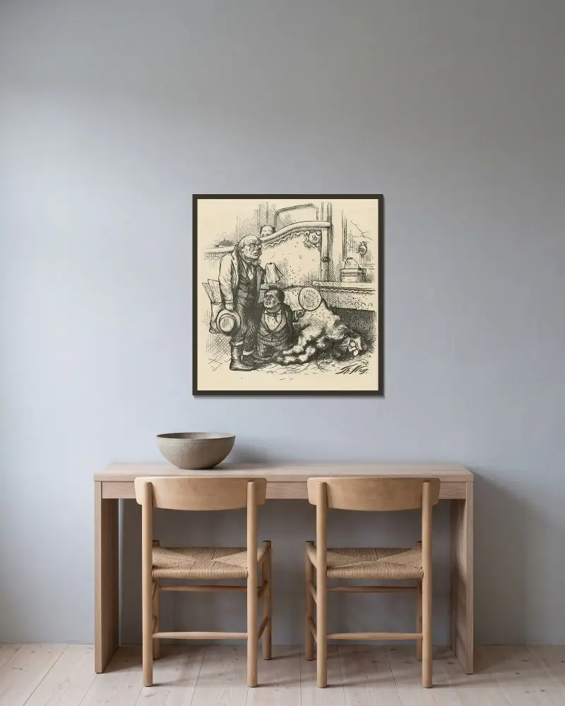 Inte ett fall för borgen av Thomas Nast inramad på en vägg