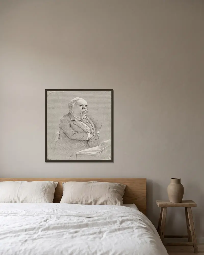 Senator Vest of Missouri av Thomas Nast inramad på en vägg