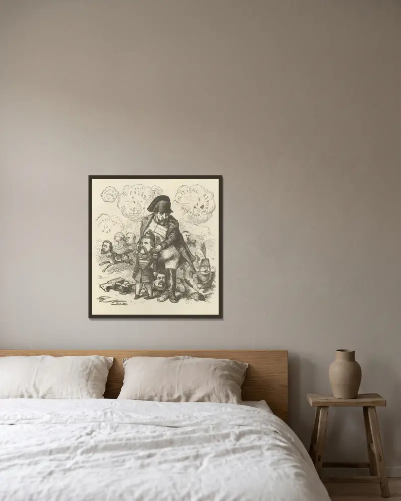 Elddopet av Thomas Nast inramad på en vägg