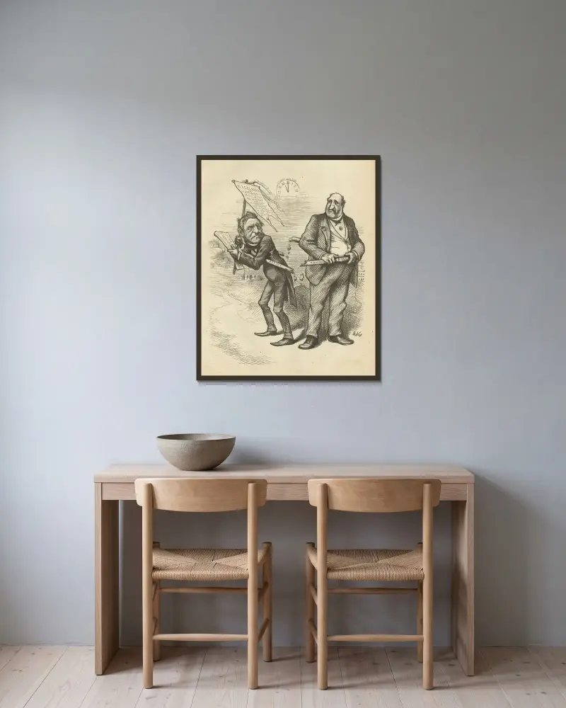 Bästa vänner måste skiljas av Thomas Nast inramad på en vägg