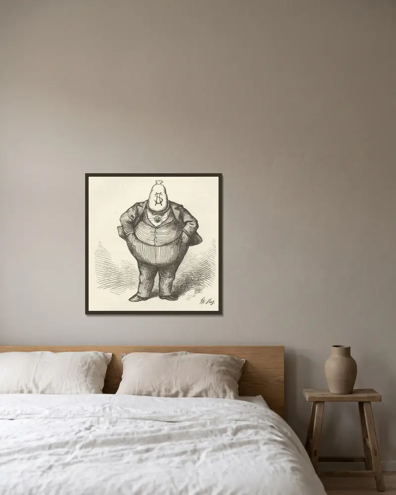The ‘brains’ av Thomas Nast inramad på en vägg
