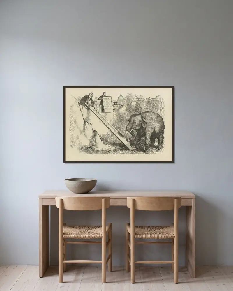 Die Falle der ‚dritten Amtszeit‘ von Thomas Nast gerahmt an einer Wand