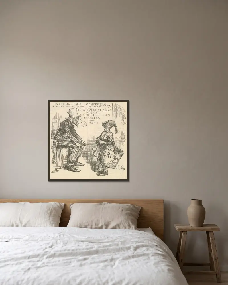 Sie kommen, Uncle Sam von Thomas Nast gerahmt an einer Wand