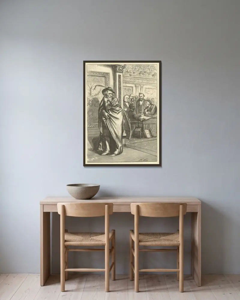 Time works wonders av Thomas Nast inramad på en vägg