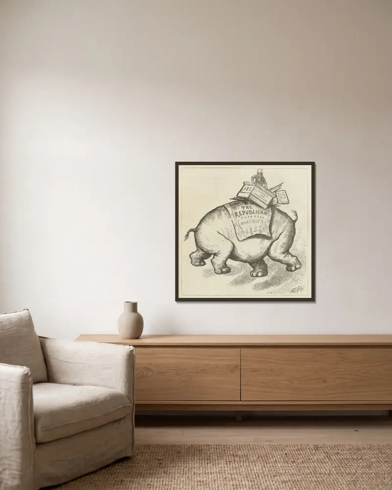Whoa von Thomas Nast gerahmt an einer Wand