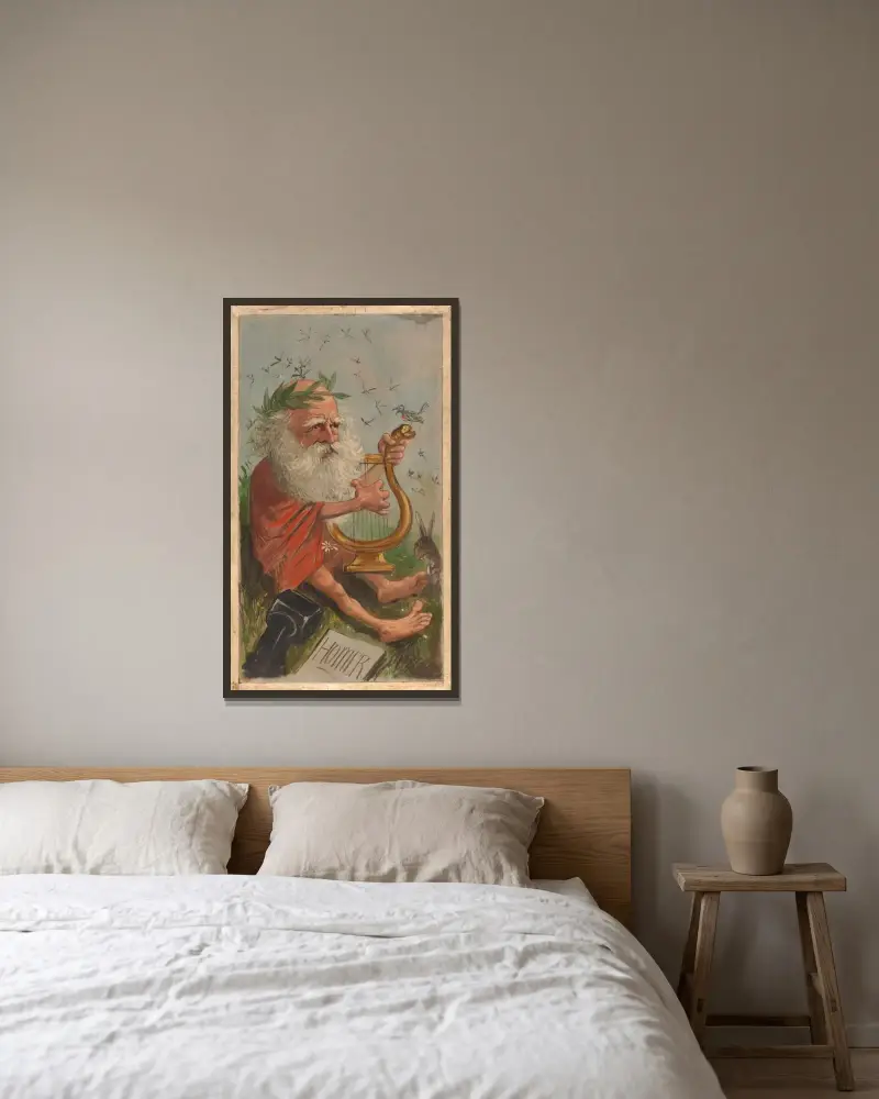 William Cullen Bryant av Thomas Nast inramad på en vägg