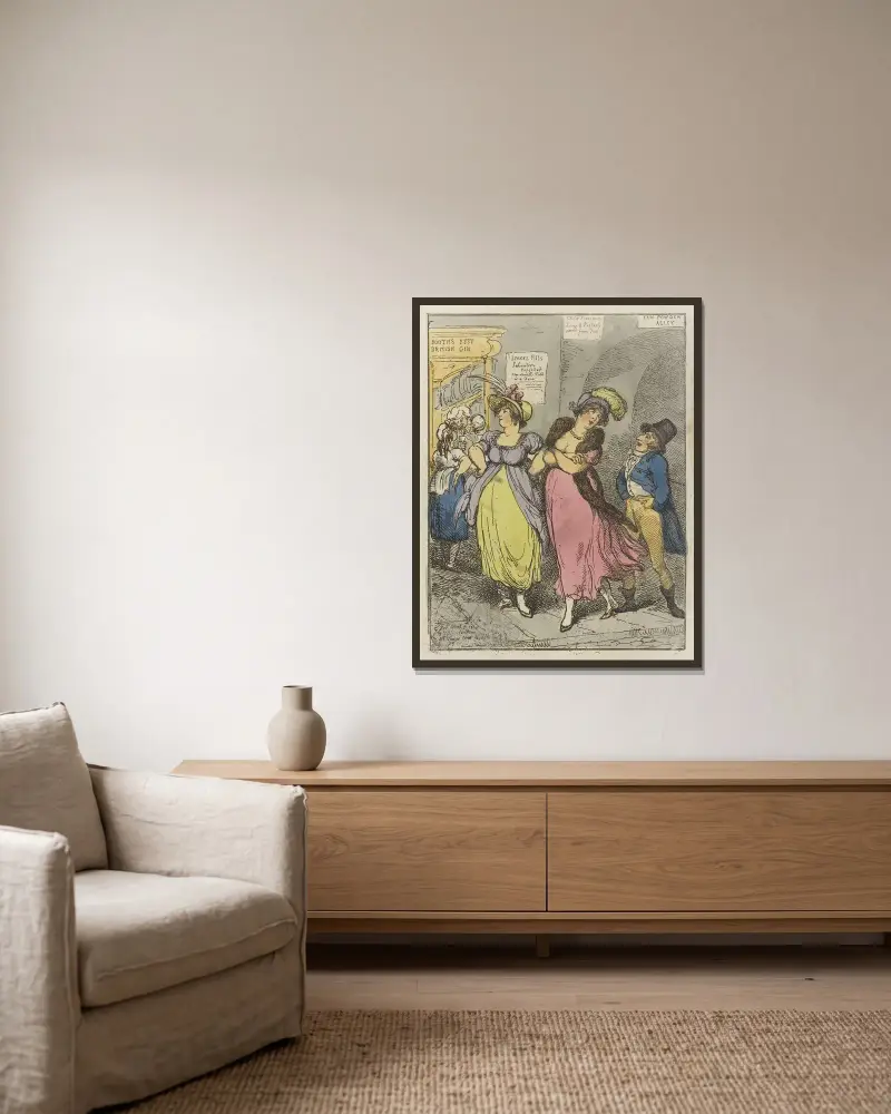 Ett par citronfjärilar av Thomas Rowlandson inramad på en vägg