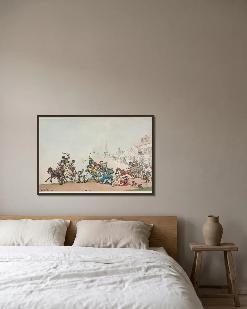Závod vozů, Thomas Rowlandson v rámu na stěně