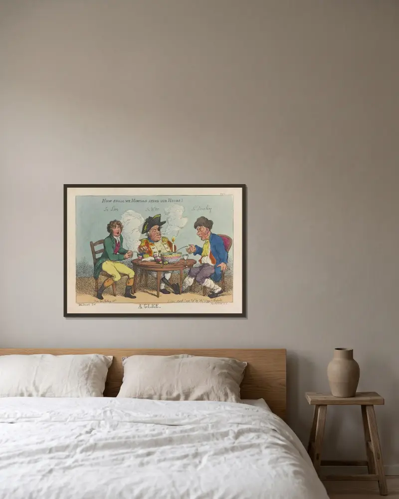 A glee, Thomas Rowlandson w ramie na ścianie