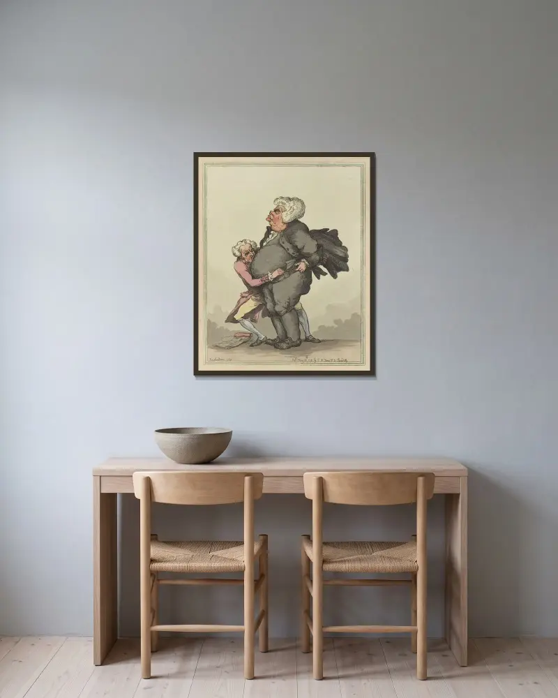 A little bigger von Thomas Rowlandson gerahmt an einer Wand