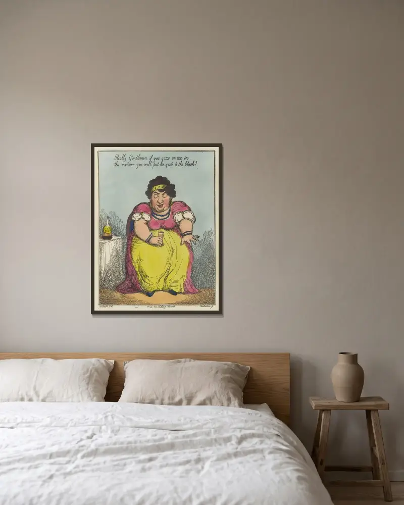 A lump of innocence av Thomas Rowlandson inramad på en vägg
