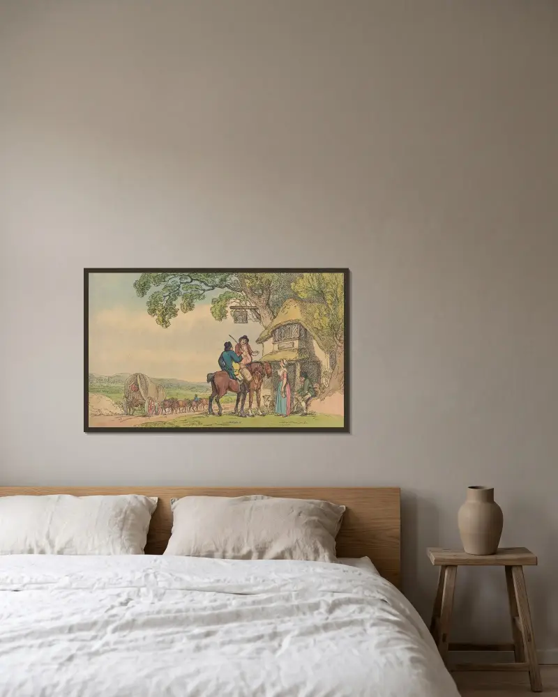 A roadside inn von Thomas Rowlandson gerahmt an einer Wand