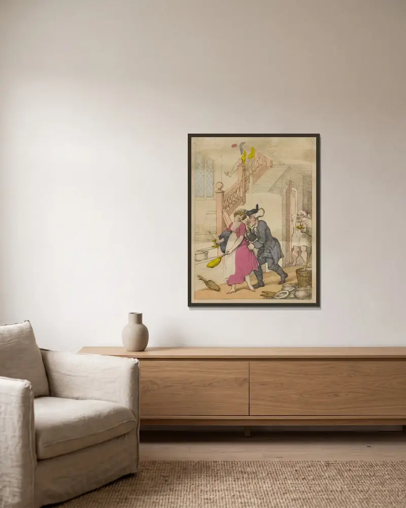 En utflykt till sjöarna av Thomas Rowlandson inramad på en vägg