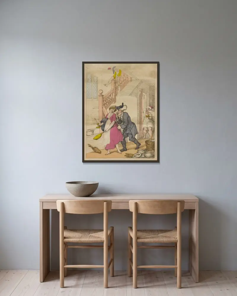 En utflykt till sjöarna av Thomas Rowlandson inramad på en vägg
