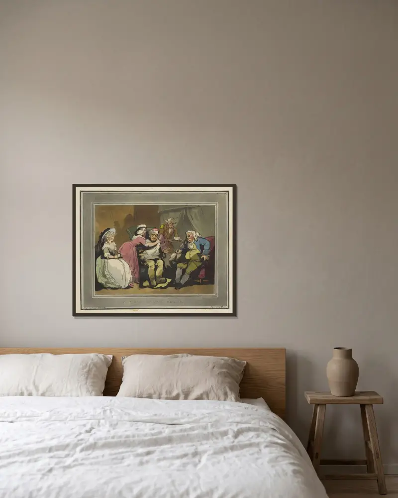 Ett besök hos farbrodern av Thomas Rowlandson inramad på en vägg