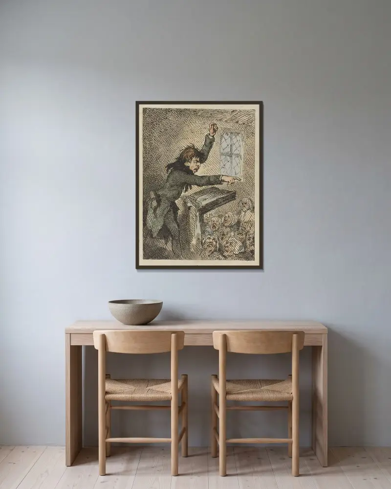 En essä om det sublima och vackra av Thomas Rowlandson inramad på en vägg