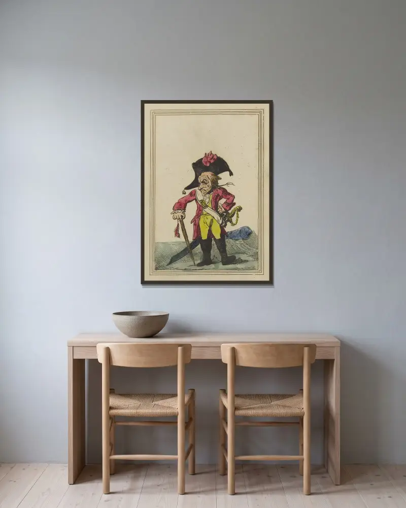 Any thing will do for an officer av Thomas Rowlandson inramad på en vägg