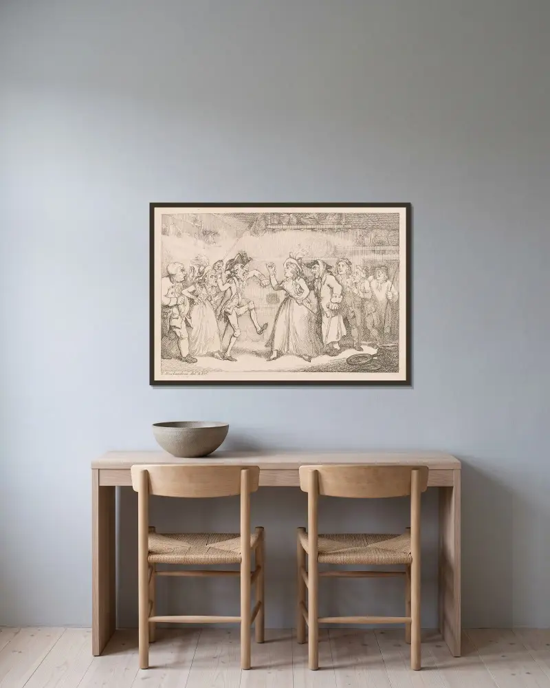 Argument in kitchen, Thomas Rowlandson w ramie na ścianie