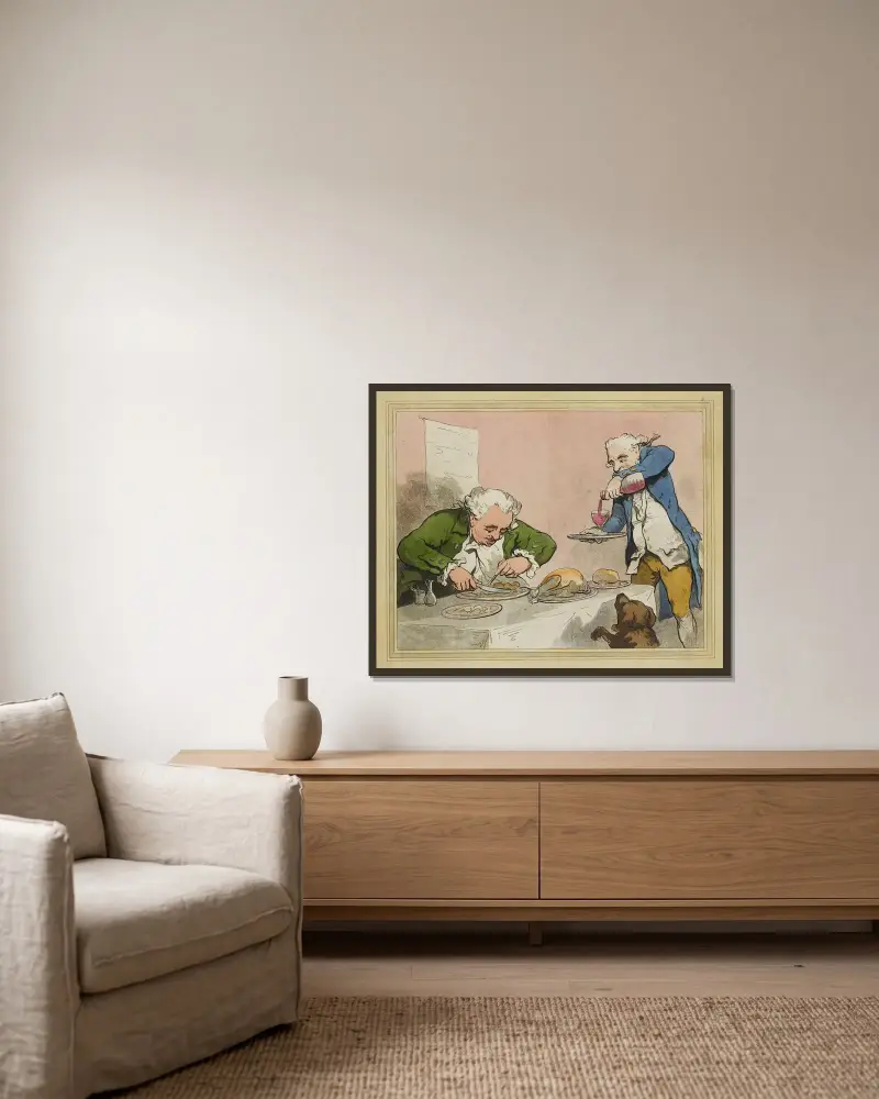 At dinner, Thomas Rowlandson w ramie na ścianie