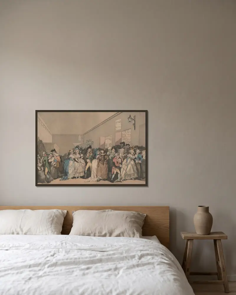 Box lobby loungers, Thomas Rowlandson v rámu na stěně