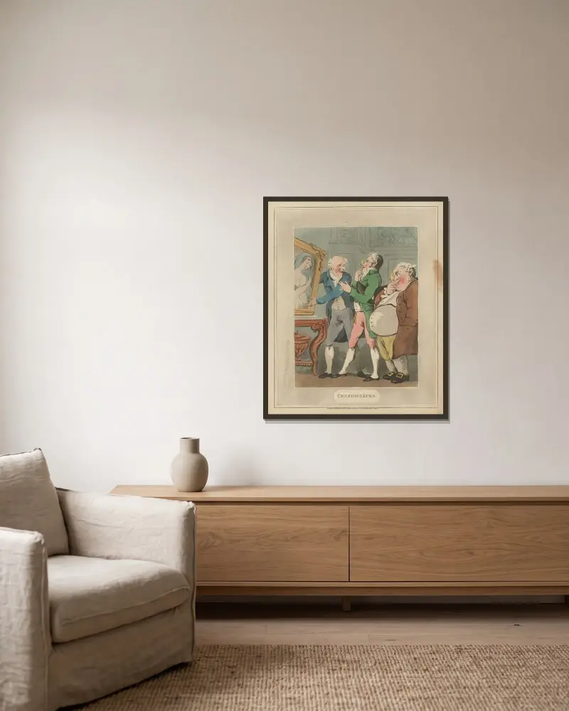 Connoisseurs, Thomas Rowlandson w ramie na ścianie