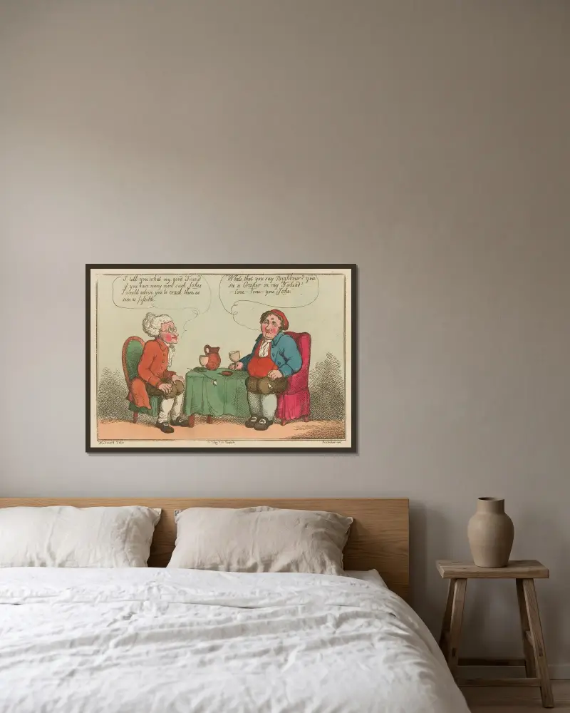 Cracking a joke!!. von Thomas Rowlandson gerahmt an einer Wand