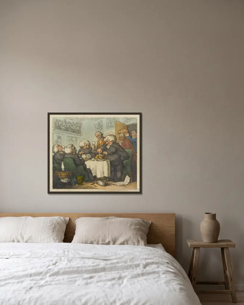 Fastedag av Thomas Rowlandson inramad på en vägg