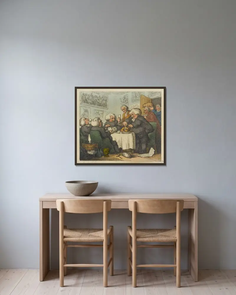 Fastedag av Thomas Rowlandson inramad på en vägg