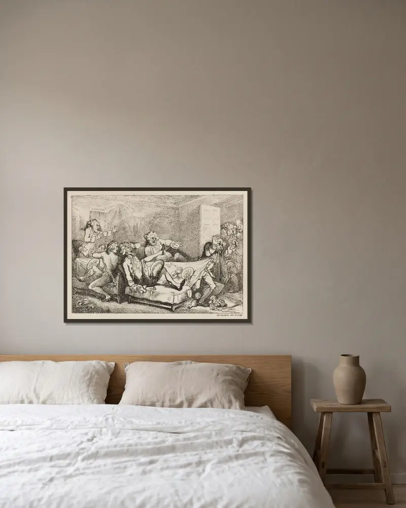 Måltid på de antikas vis av Thomas Rowlandson inramad på en vägg