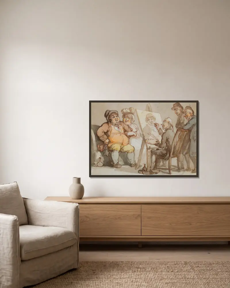 Zmačkaný génius, Thomas Rowlandson v rámu na stěně