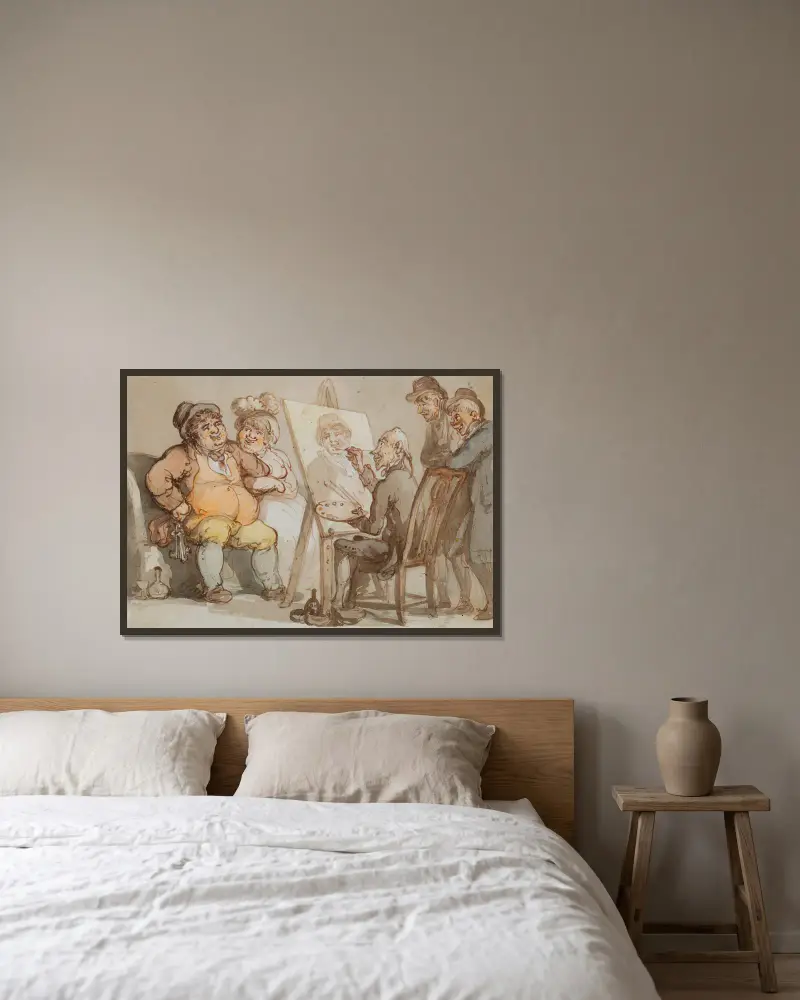Zmačkaný génius, Thomas Rowlandson v rámu na stěně
