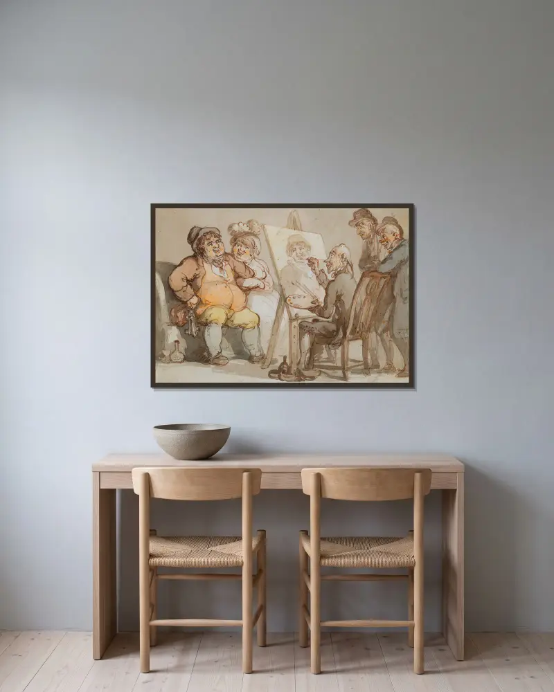 Zmačkaný génius, Thomas Rowlandson v rámu na stěně