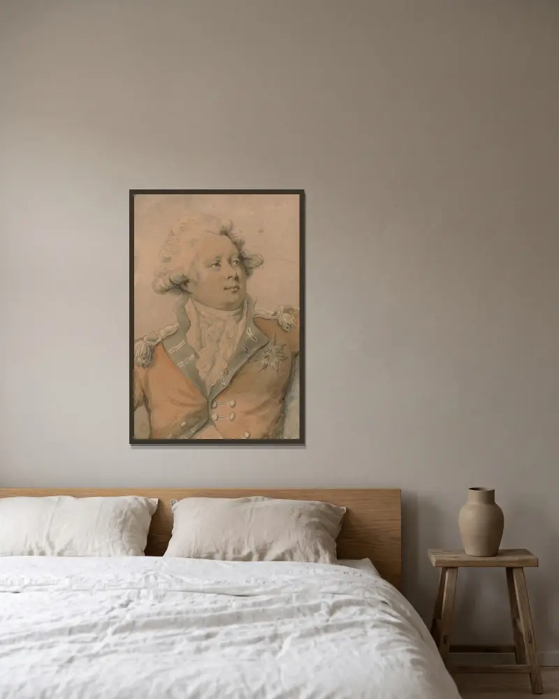 Georg IV som prins av Wales av Thomas Rowlandson inramad på en vägg