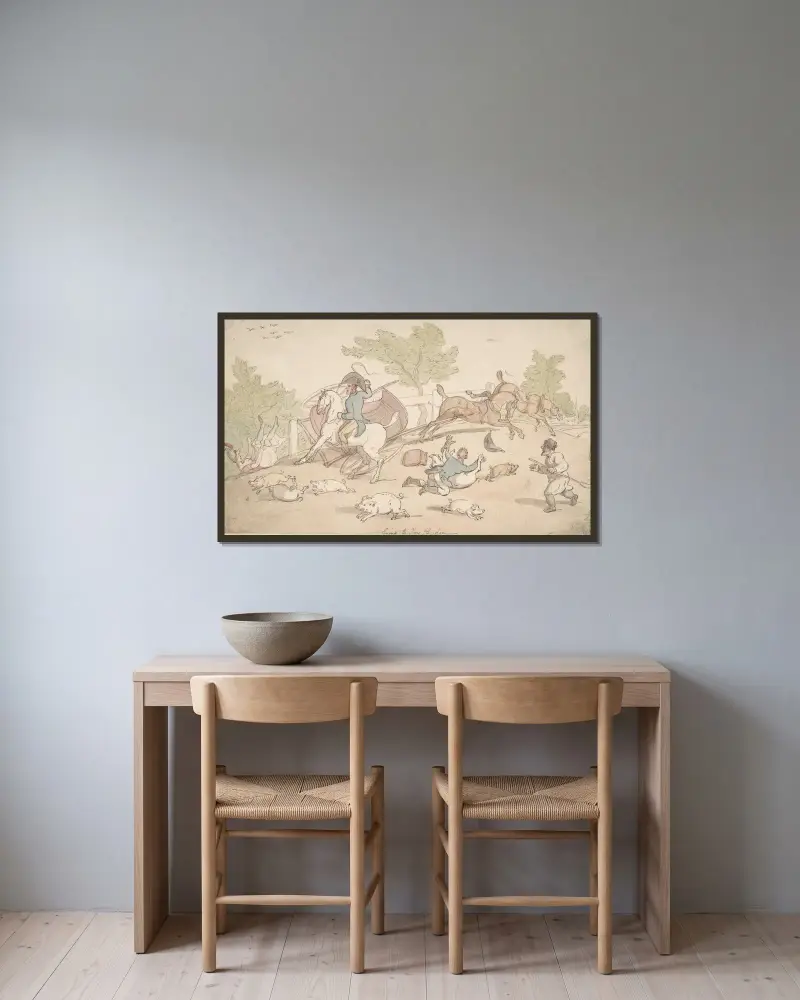 Till Ivy Bridge av Thomas Rowlandson inramad på en vägg