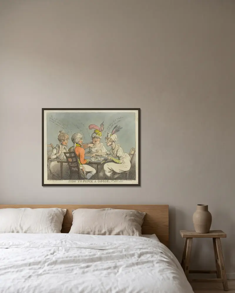Hur man plockar en gås av Thomas Rowlandson inramad på en vägg