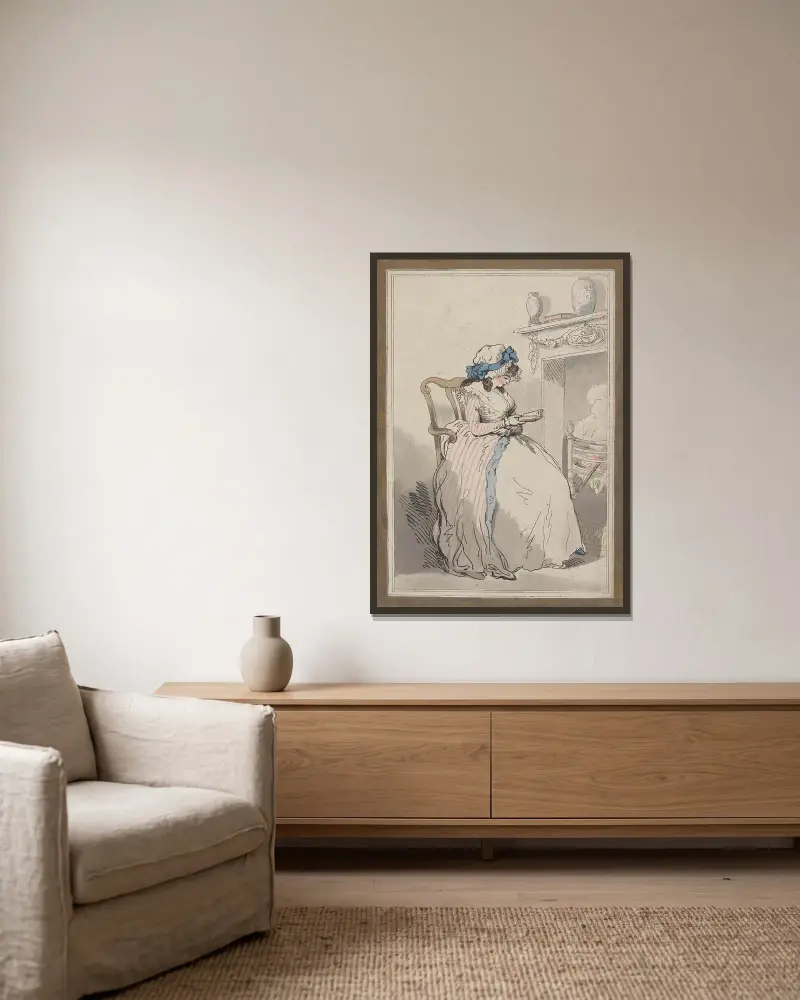 Le neglige von Thomas Rowlandson gerahmt an einer Wand