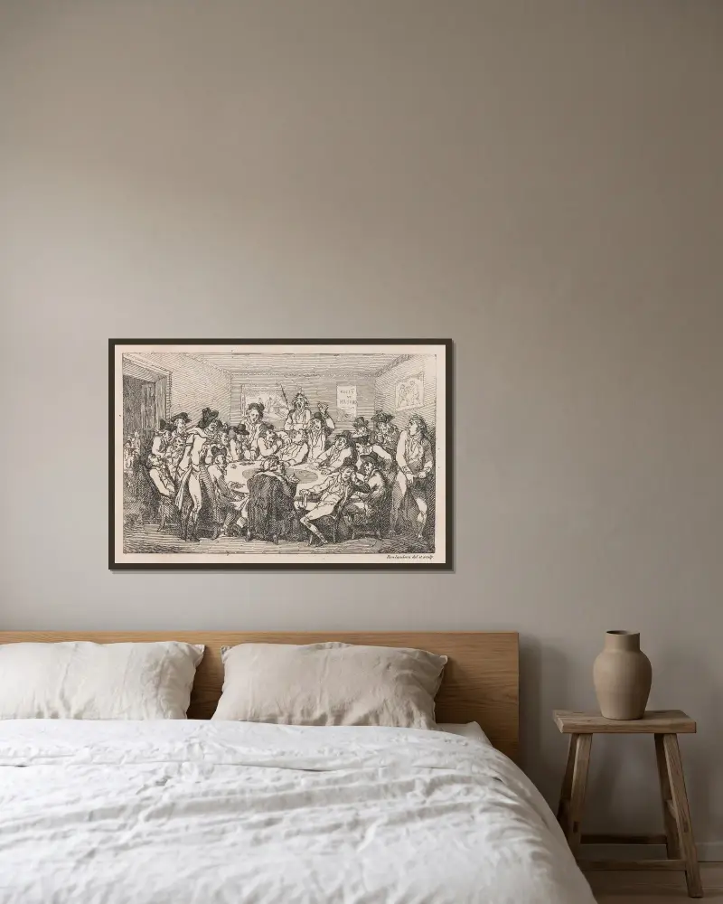 Rod; Random besucht einen Spieltisch von Thomas Rowlandson gerahmt an einer Wand