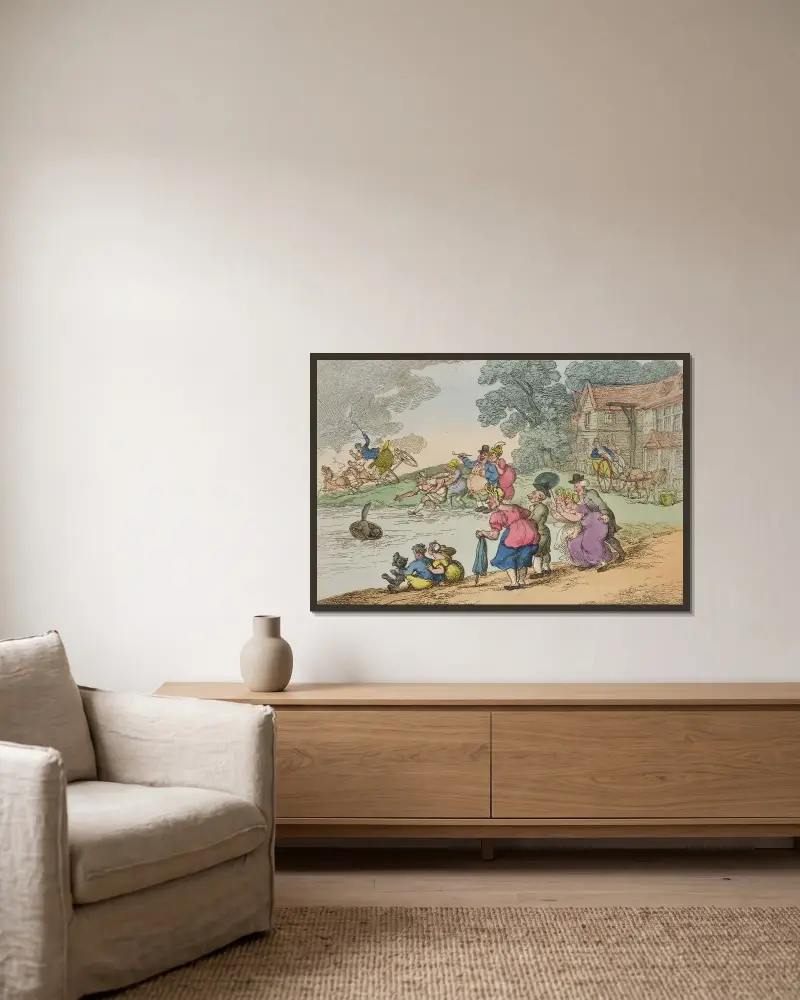 Wiejskie rozrywki. Kot w misce. Nr 1, Thomas Rowlandson w ramie na ścianie