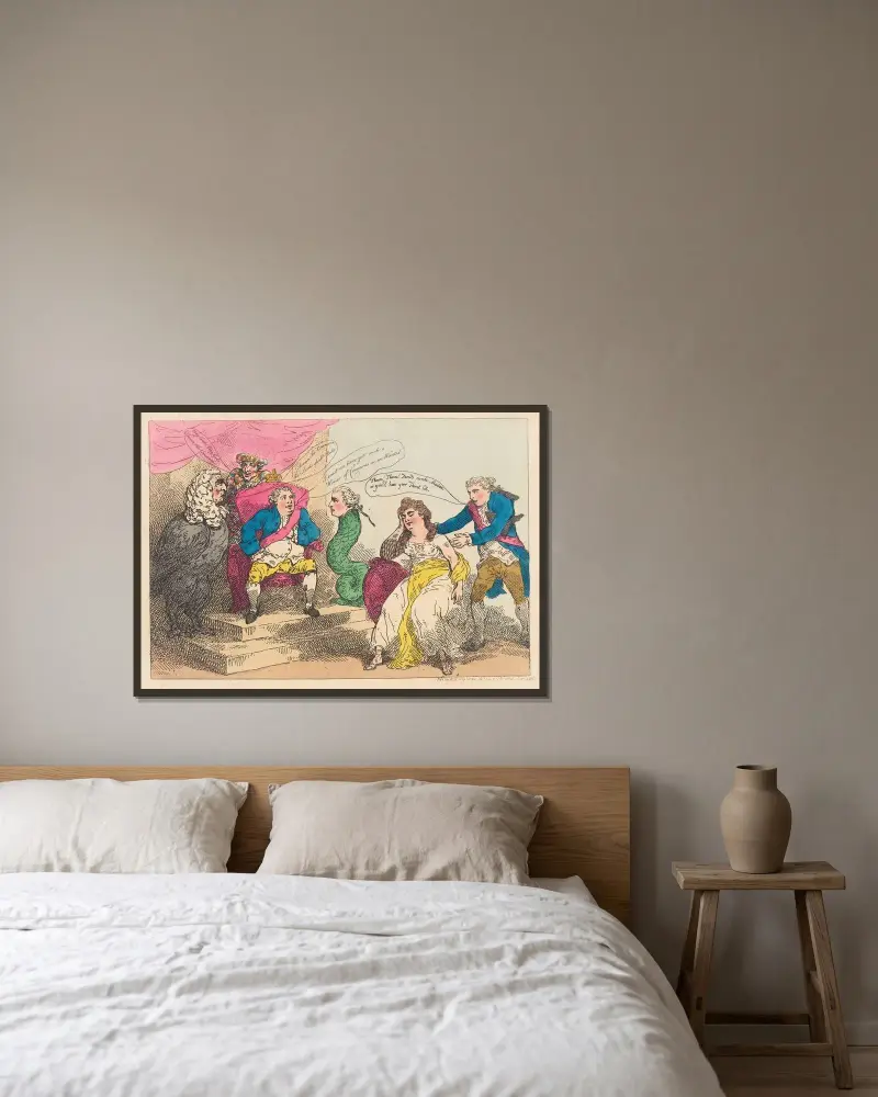 Hemlig påverkan, leder den nya P.L.T. av Thomas Rowlandson inramad på en vägg