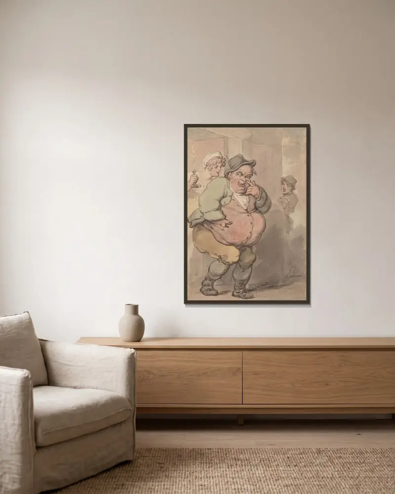 Smock Alley av Thomas Rowlandson inramad på en vägg