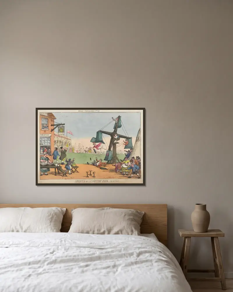 Sport på en marknad. Del två av Thomas Rowlandson inramad på en vägg