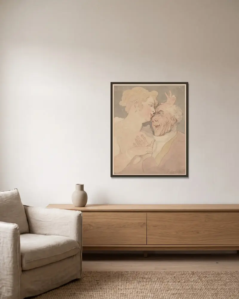 Våren är i luften av Thomas Rowlandson inramad på en vägg