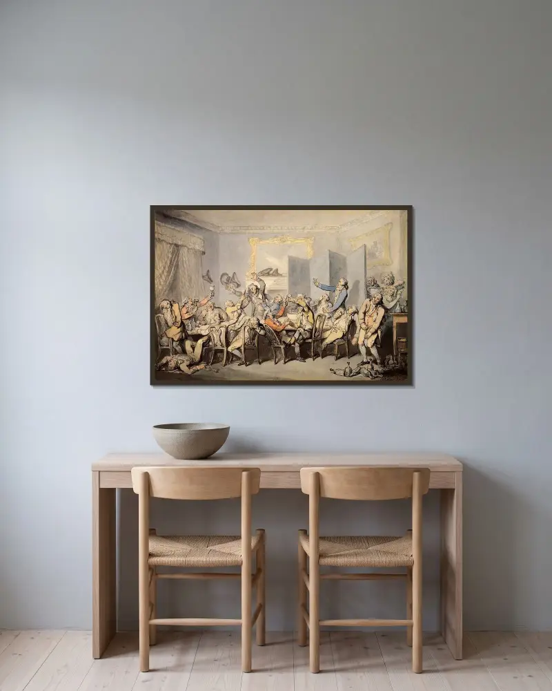 The brilliants av Thomas Rowlandson inramad på en vägg