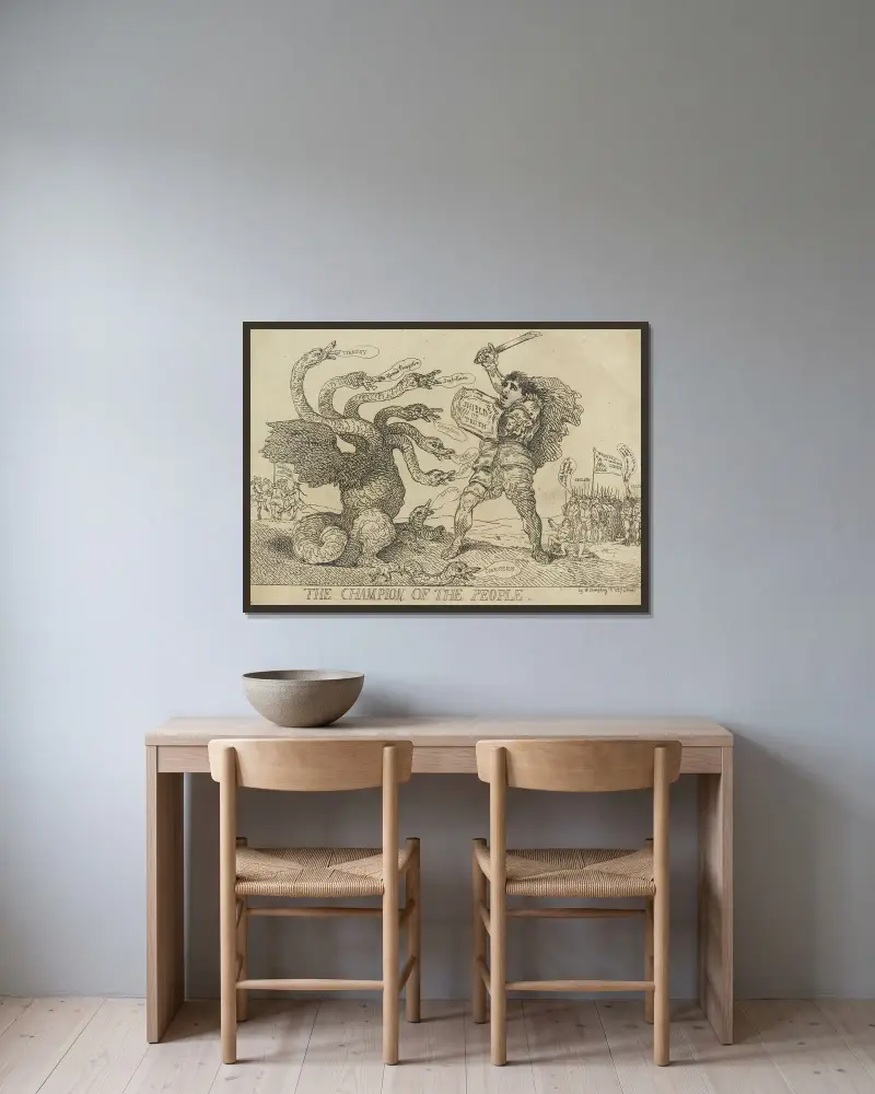 Folkets förkämpe av Thomas Rowlandson inramad på en vägg
