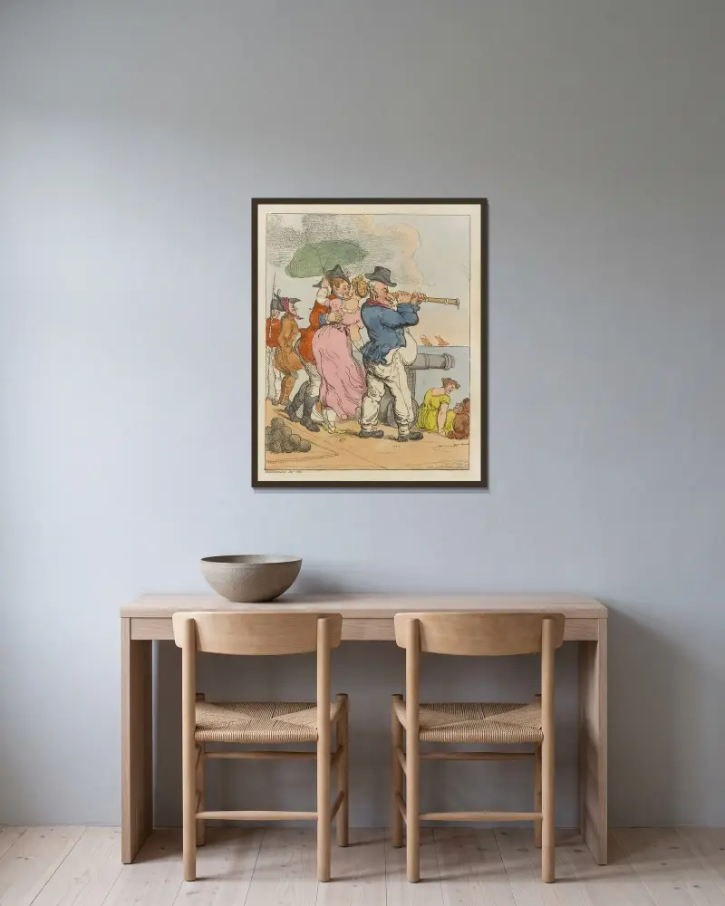 Fortet av Thomas Rowlandson inramad på en vägg