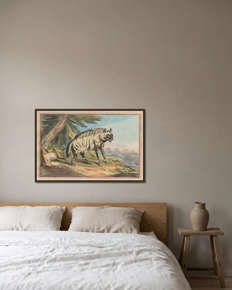 The Hyena von Thomas Rowlandson gerahmt an einer Wand