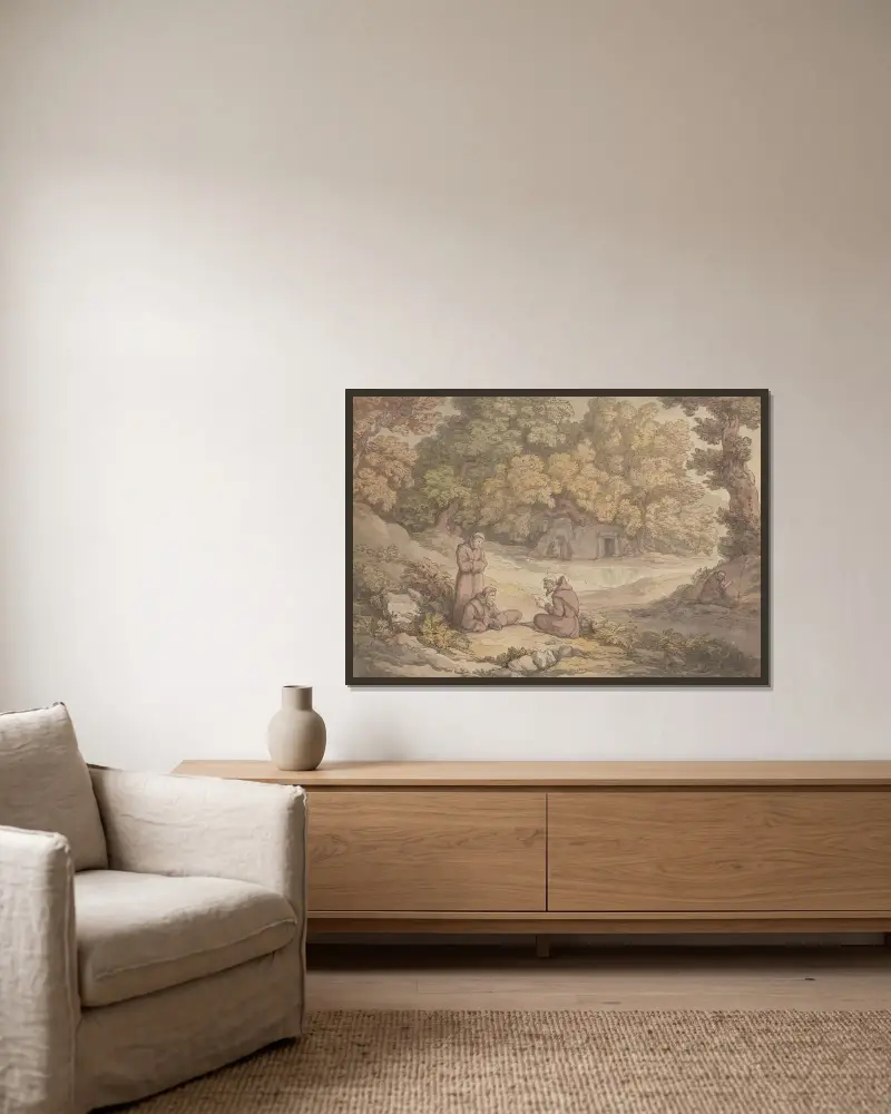 Brev nr 1 av Thomas Rowlandson inramad på en vägg